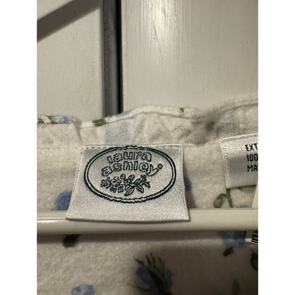 Vintage Laura Ashley Blue Floral Long Nightgown XL Cottage Core NWT 80s/90s‎ NOS - Picture 16 of 16